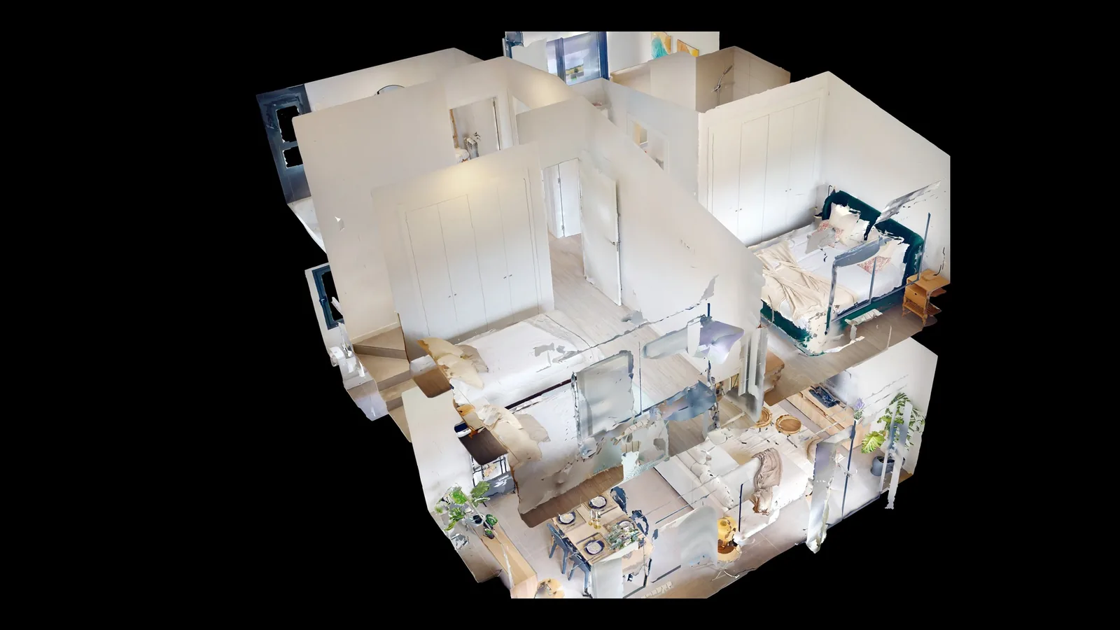 La vivienda piloto de El Texu, vista de muñeca del tour virtual